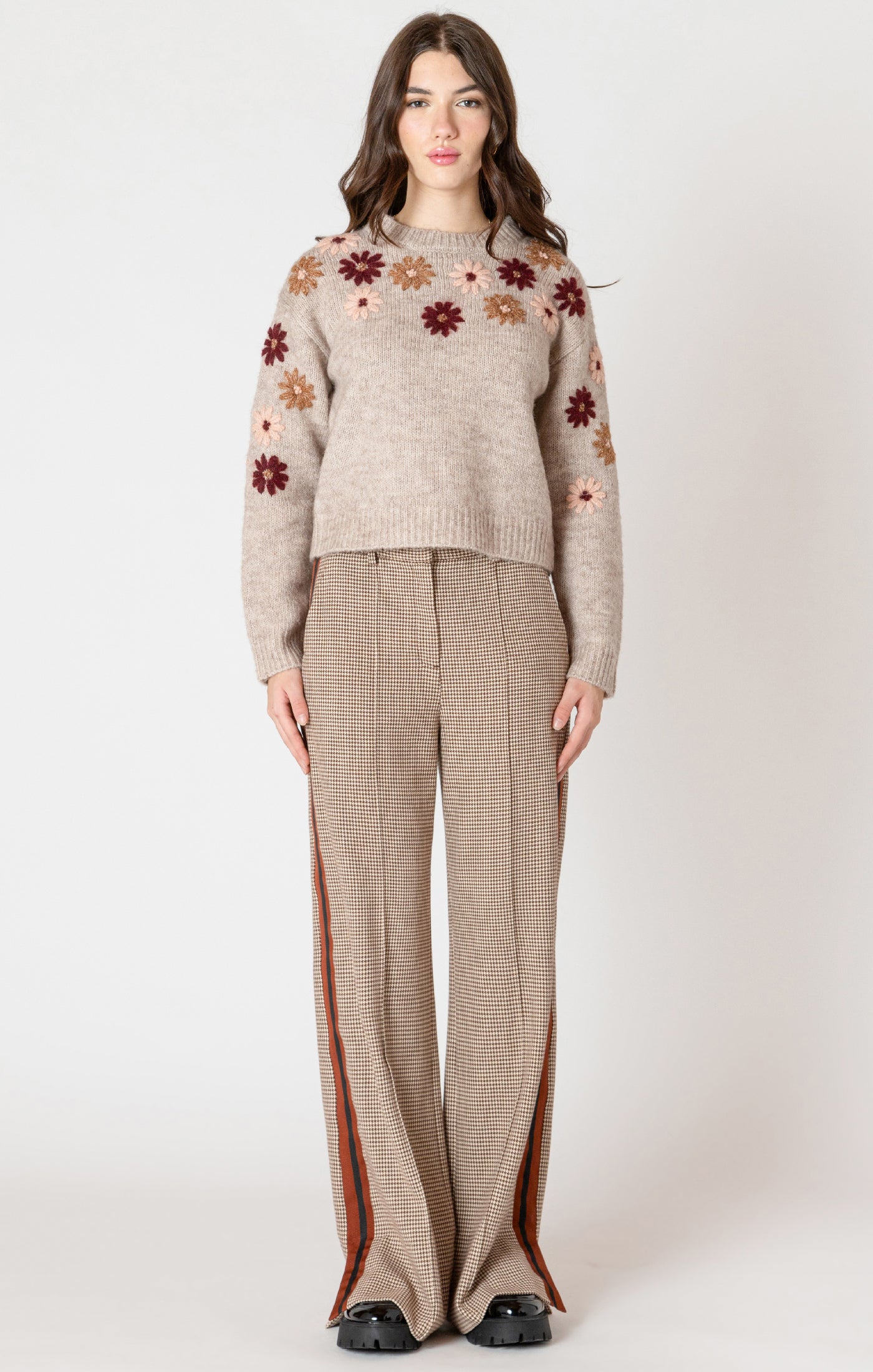 Floral Meadow Appliqué Sweater