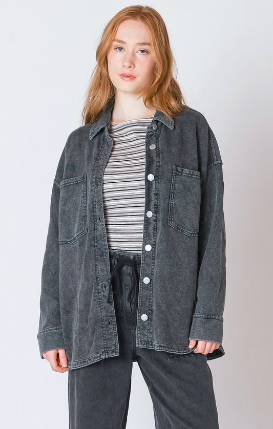 Midnight Edge Knit Denim Shacket