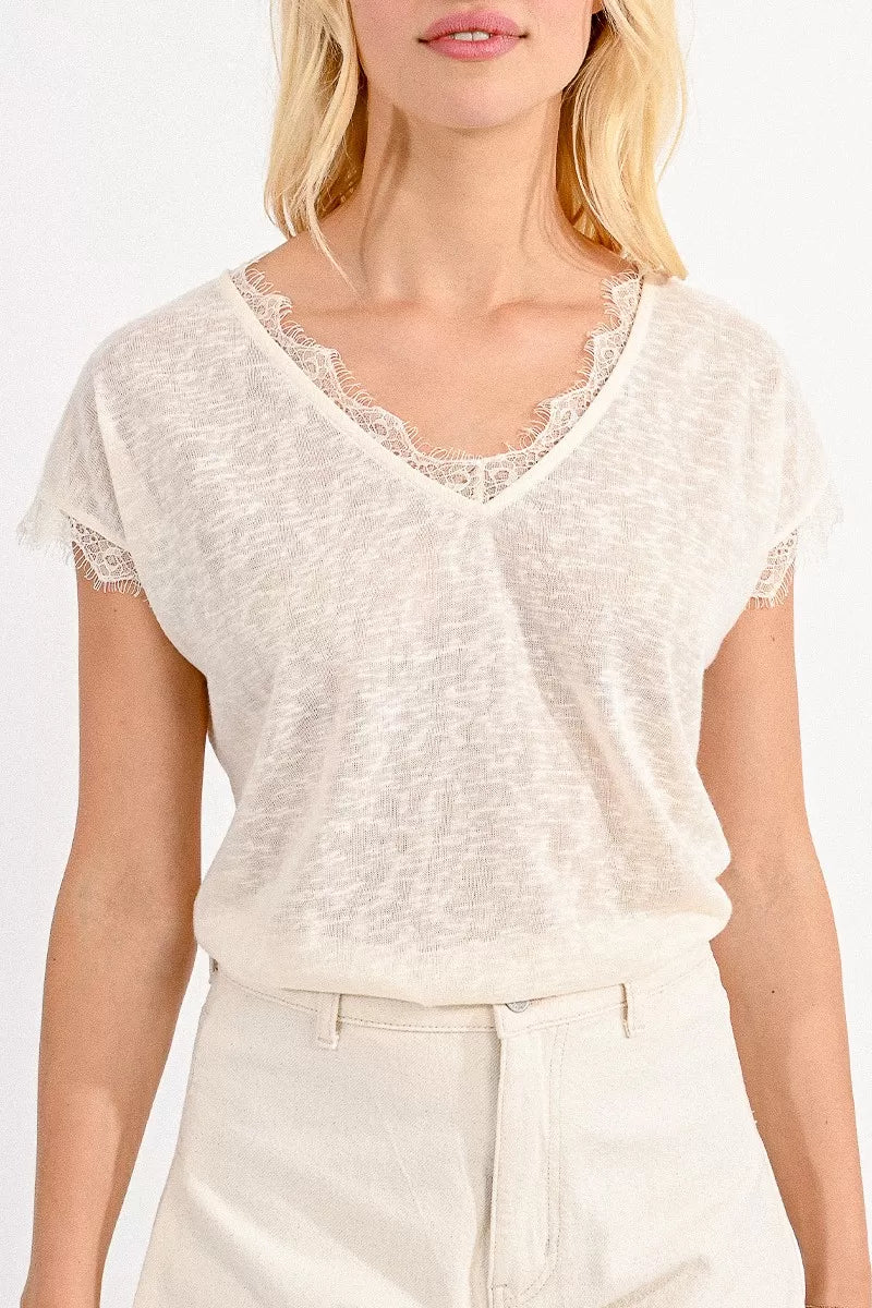 Flirty Lace Trim Top