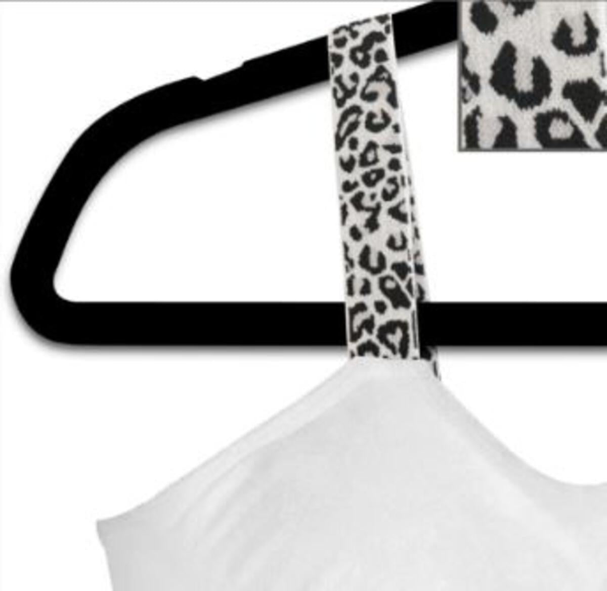 Plus Size Black & White Cheetah Attached to White Bra