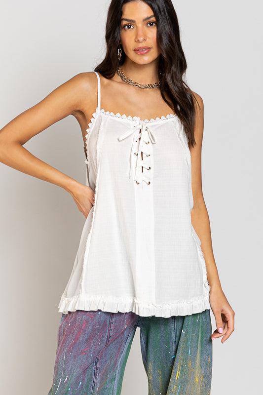 Lace Up Cami Top