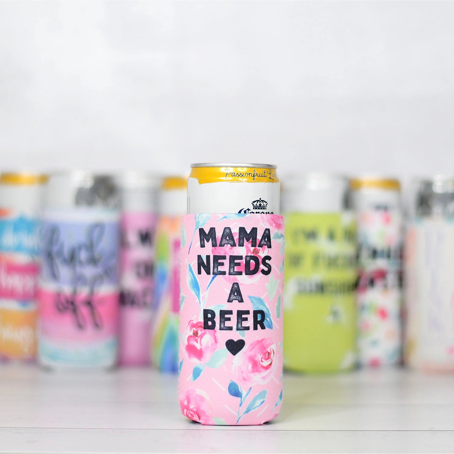 Mama Needs a Beer Slim Can Cooler