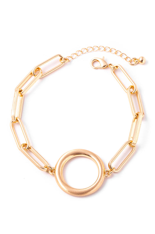 Oval Chain Hoop Charm Bracelet