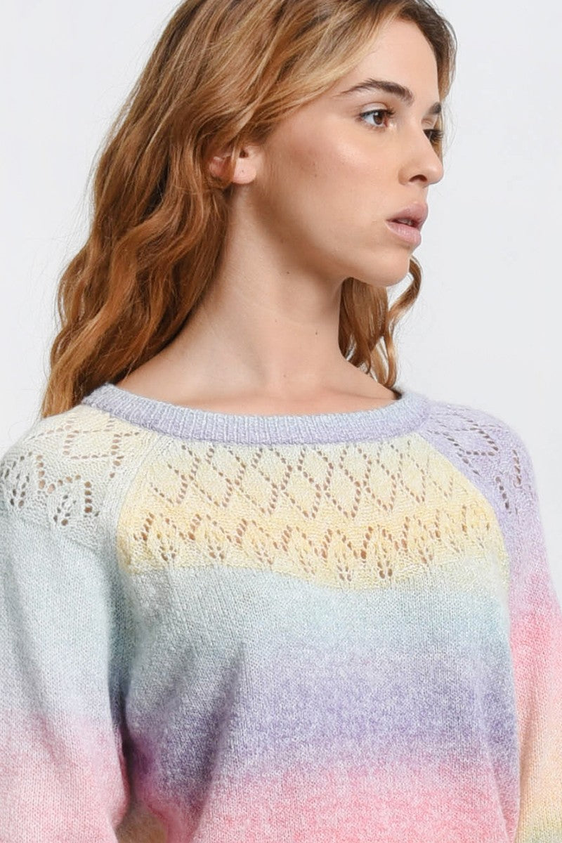 Rainbow Camaieu Stripe Sweater