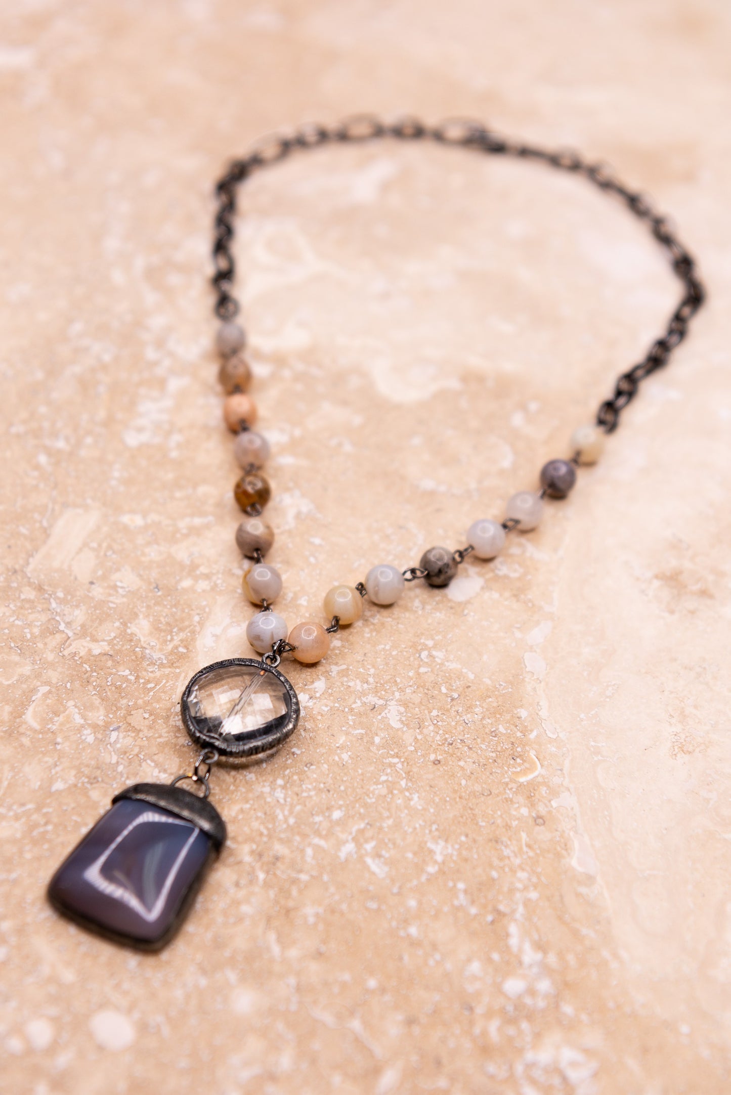 Sophie Necklace Bamboo Agate