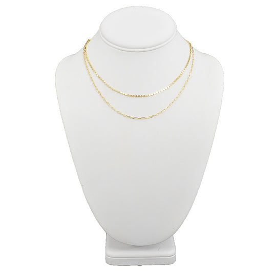 Dainty 2 Layer Gold Chain Necklace