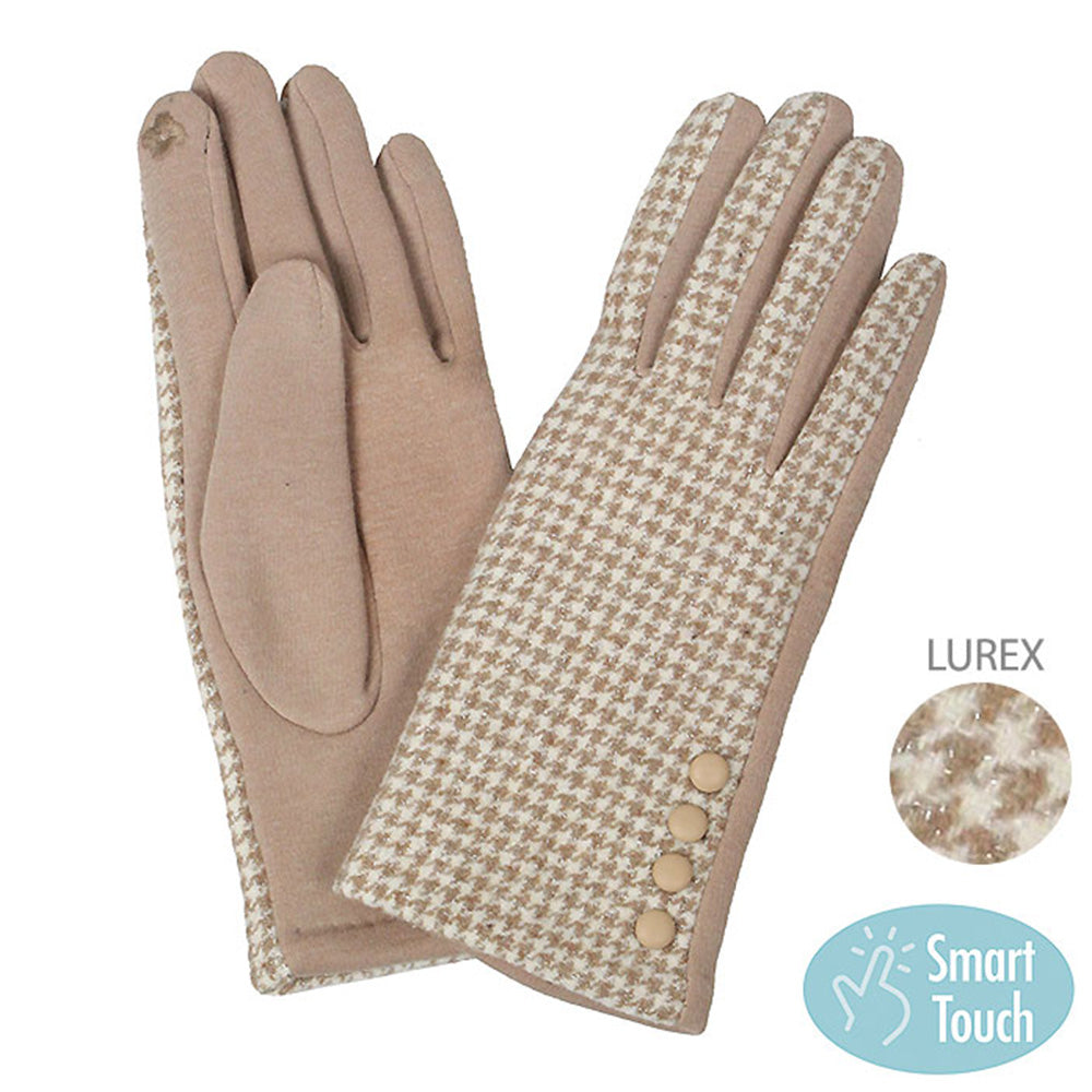 Lurex Houndstooth Gloves