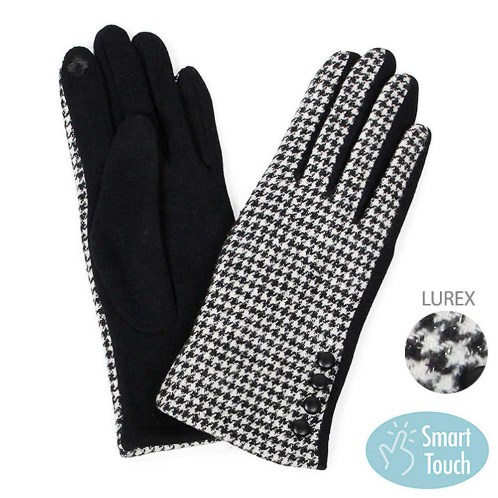 Lurex Houndstooth Gloves