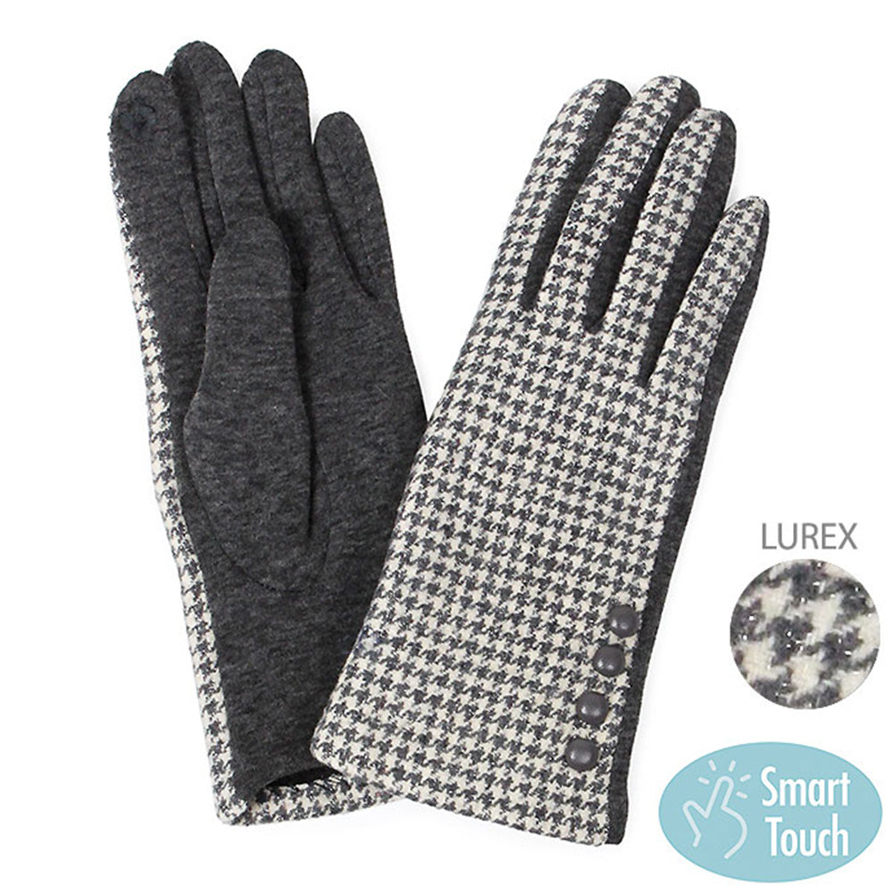 Lurex Houndstooth Gloves