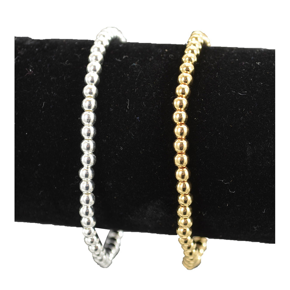 Small Metal Bead Stretch Bracelet
