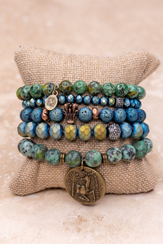 African Turquoise Tessa Bracelet Set