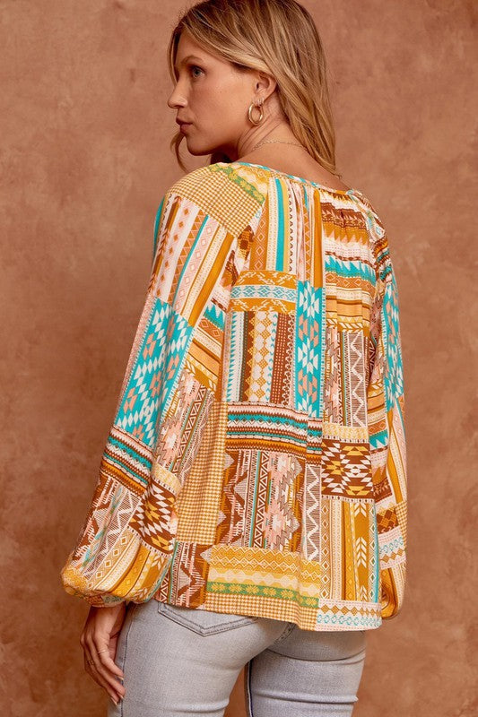Aztec Inspired Loose Fit Top