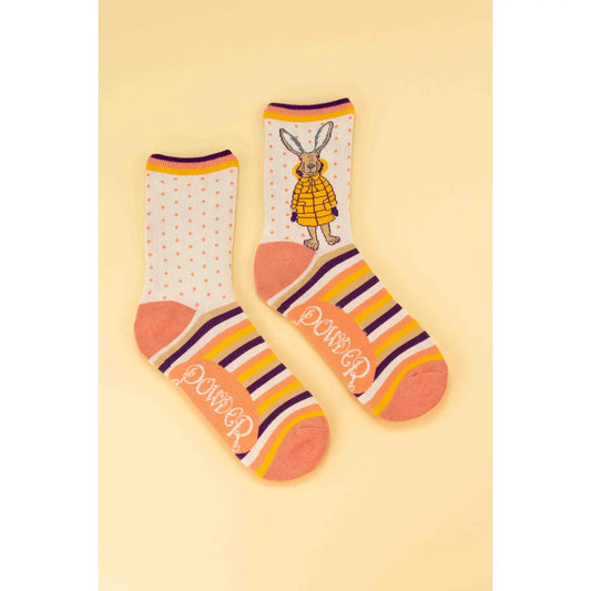 Puffa Jacket Bunny Ankle Socks Cream