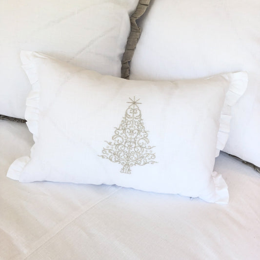 Sparkle Tree Holiday Linen Decor Pillow