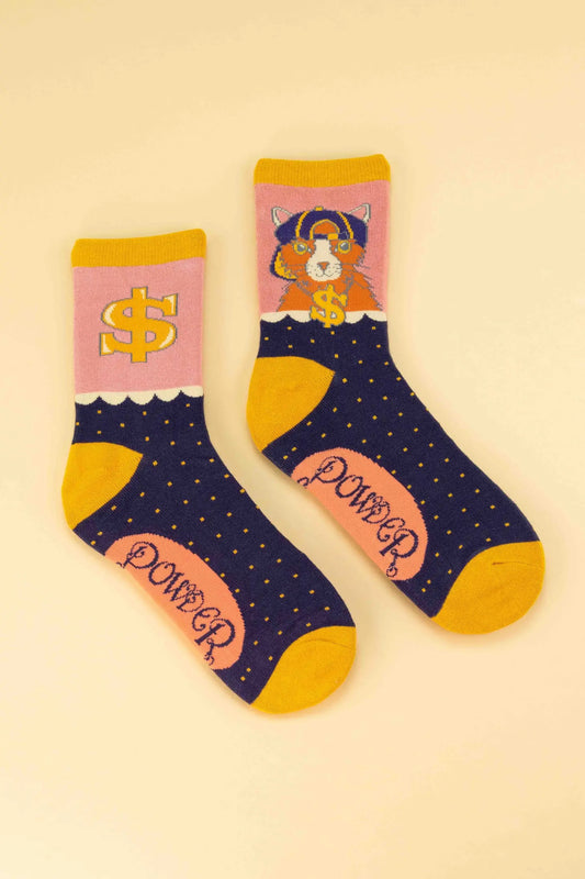 Gangster Kitty Ankle Socks