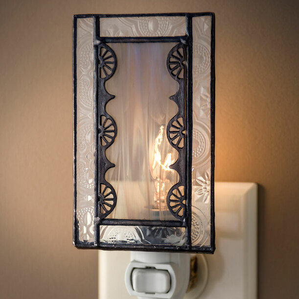 Vintage Gray Stained Glass Night Light