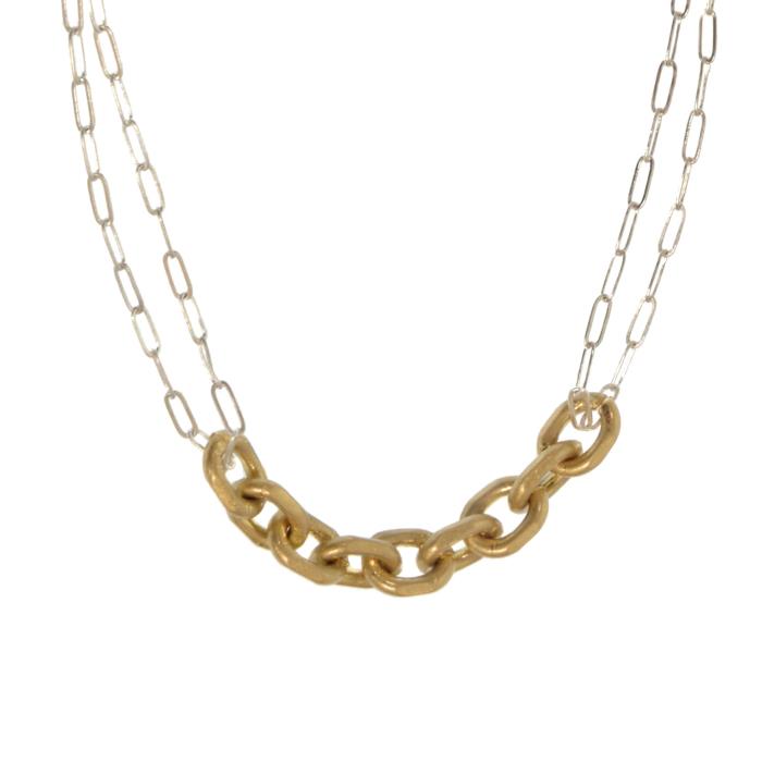 Gold & Silver Chain Link Necklace