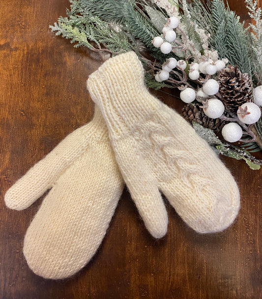 Hand Knit Fleece Lined Mittens
