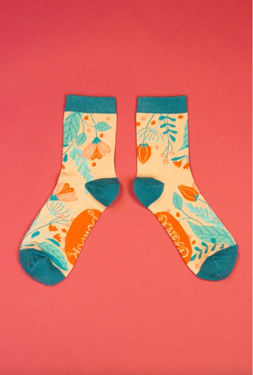 Delicate Floral Ankle Socks