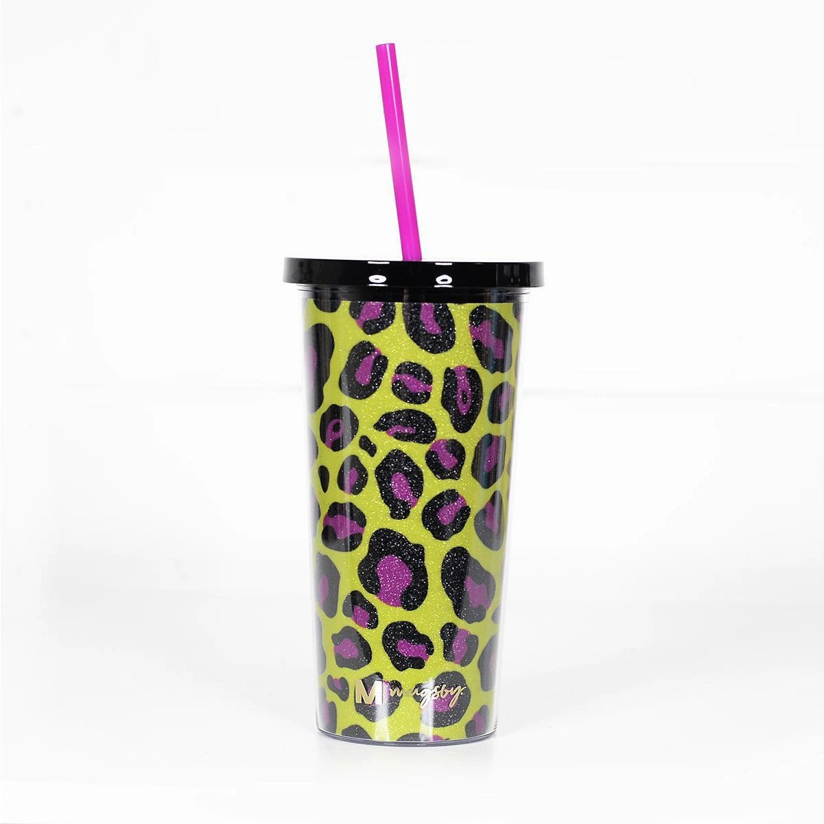 Yellow and Pink Leopard Tumbler