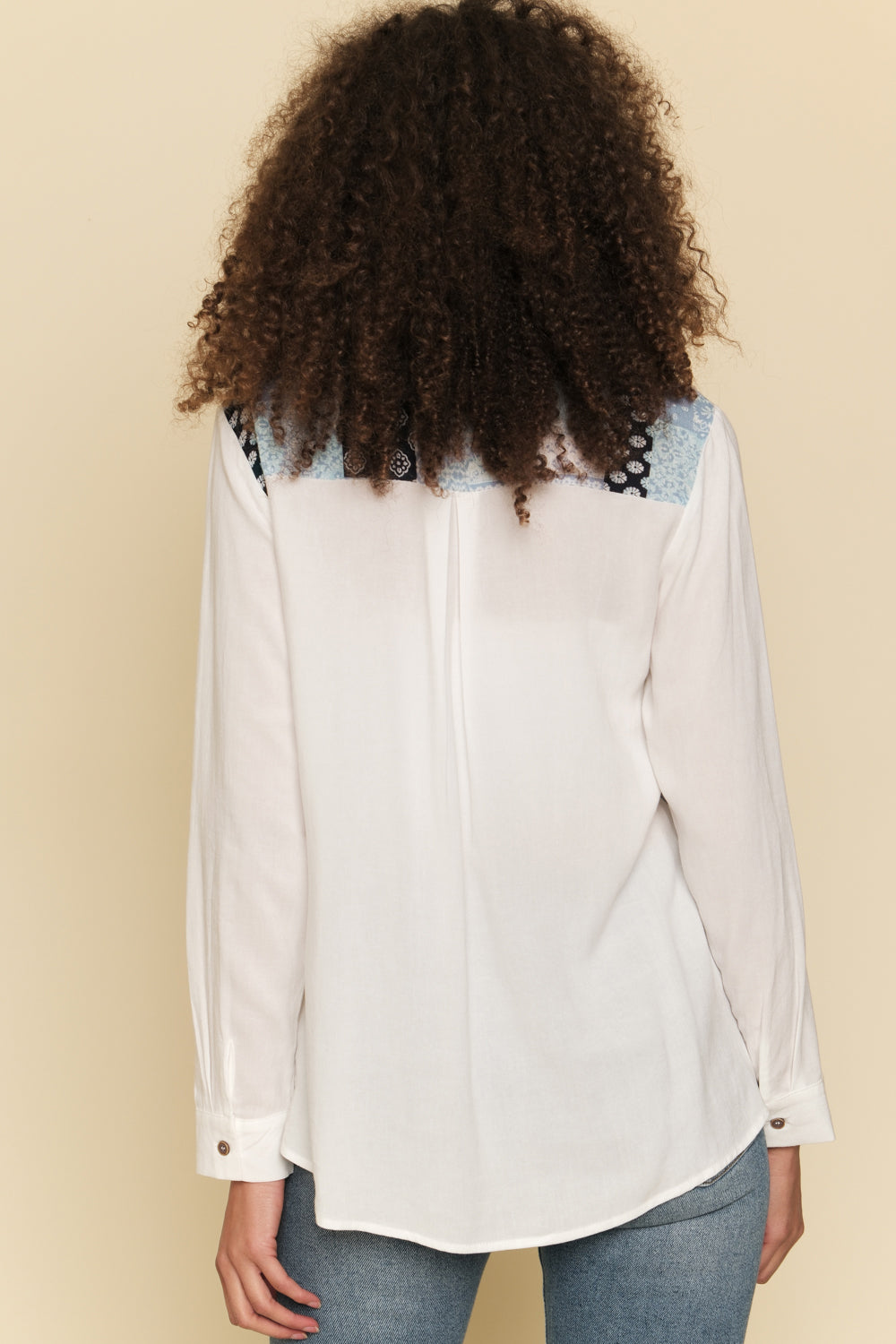 Mixed Motif Button Down Shirt