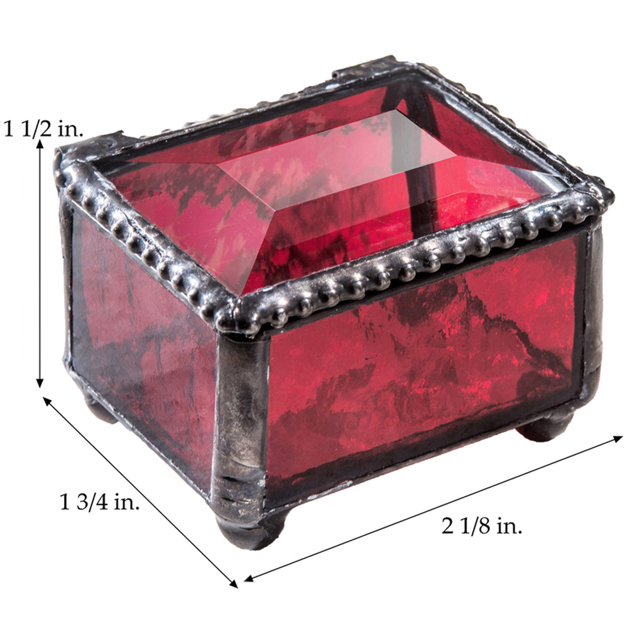 Small Stained Glass Red Ring Box