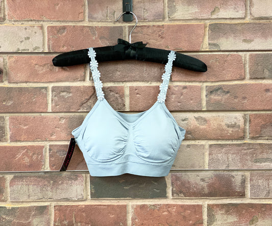 Slate Grey Bra / Interchangeable Slate Grey Flower Strap