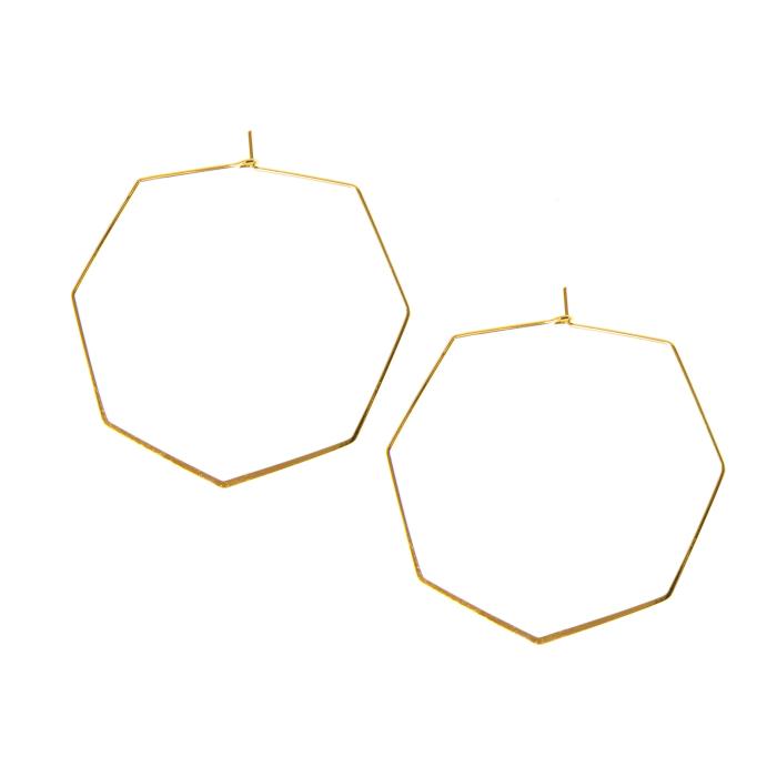 Hexagon Hoop Earring