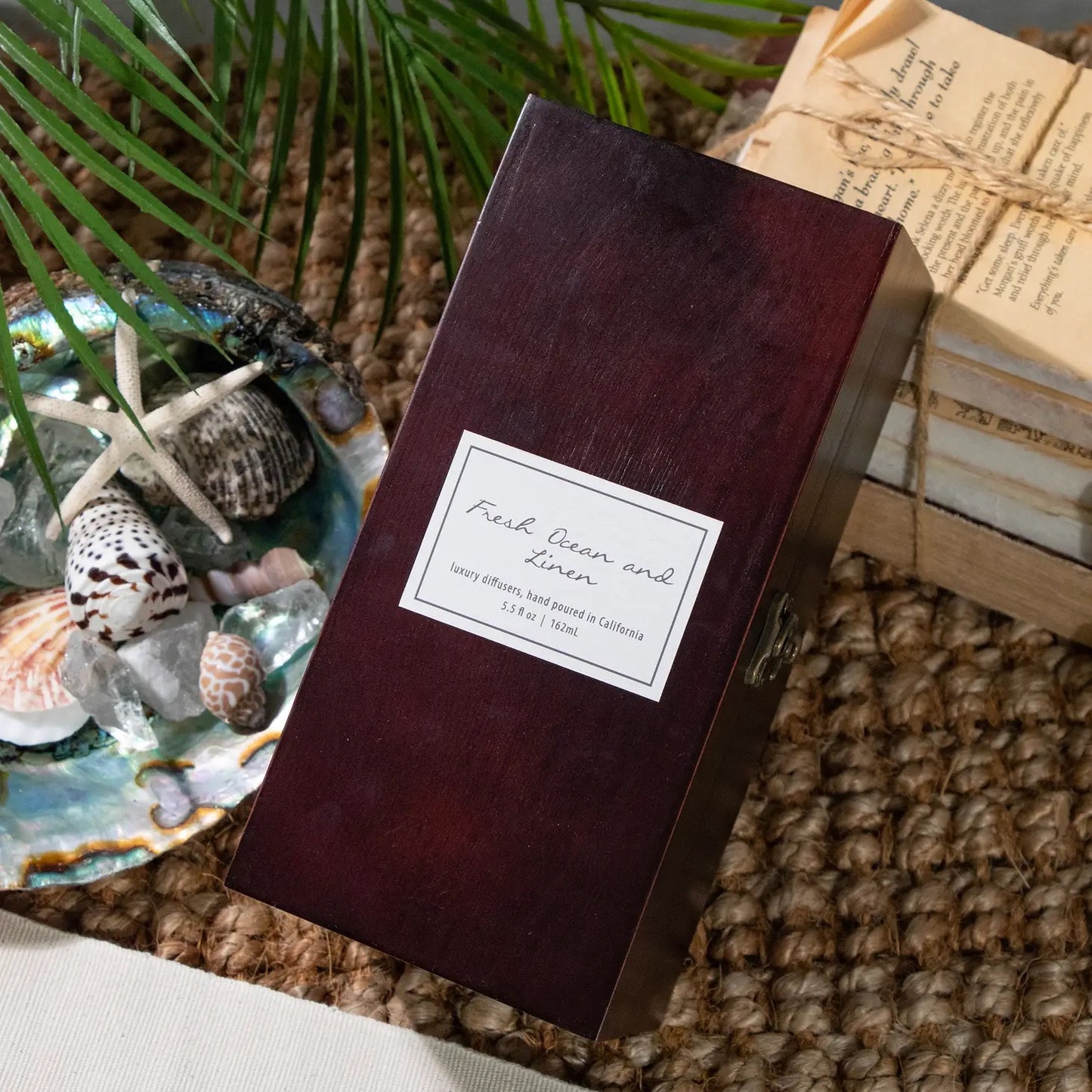 Fresh Ocean & Linen Reed Diffuser In Wood Box