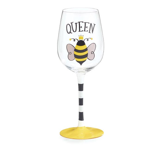 Queen Bee Stemmed Wine Glass