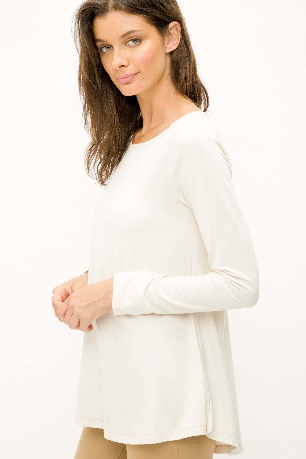 French Terry Scoop Neck Gored Tunic