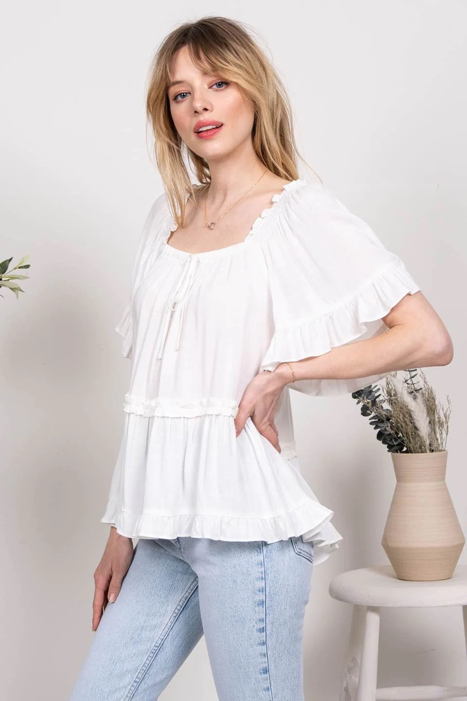 Relaxed Tiered Peasant Top