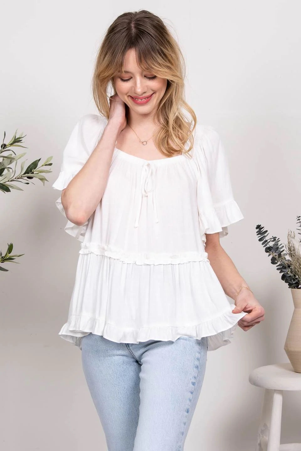 Relaxed Tiered Peasant Top