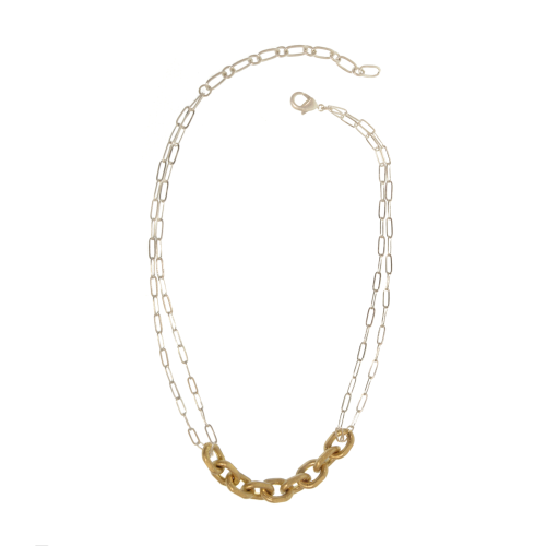 Gold & Silver Chain Link Necklace