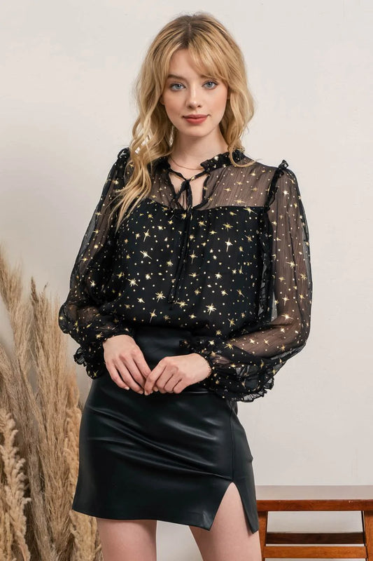 Star Studded Holiday Blouse