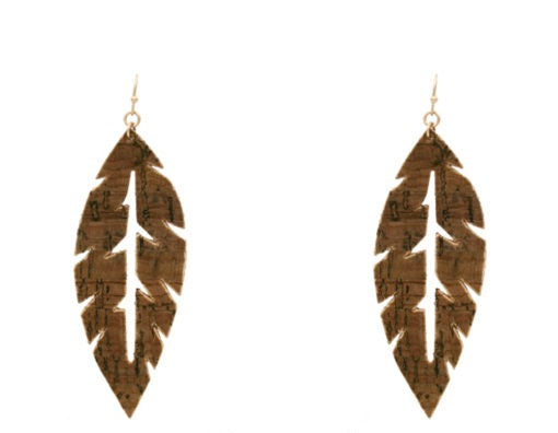Cork Leaf Earrings