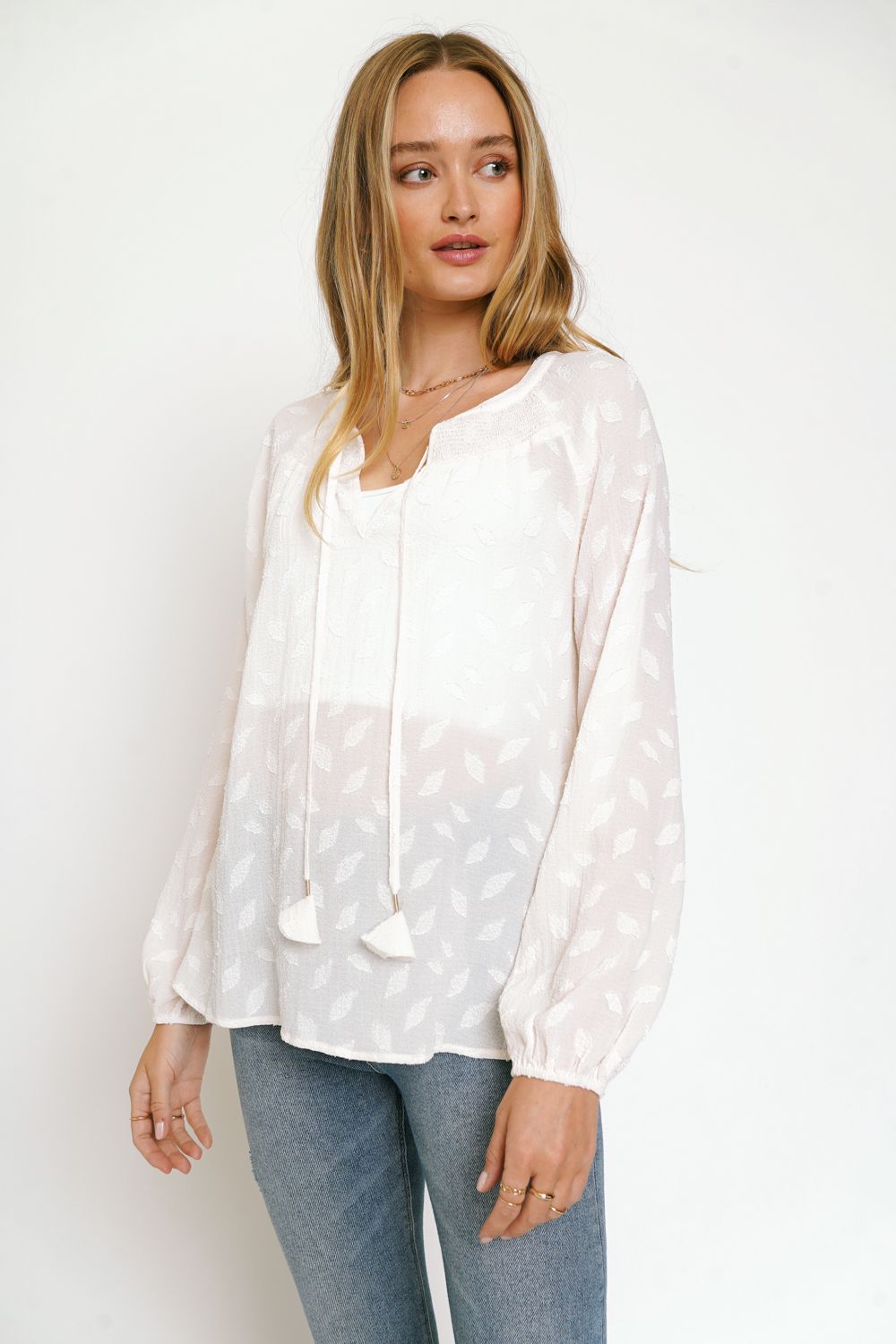 Chiffon best sale peasant blouse