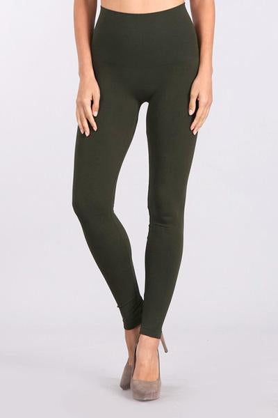 Ribbed Leggings with Tummy Tuck Waistband - M. Rena