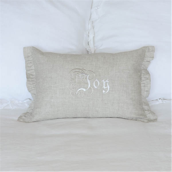 Joy Holiday Linen Decor Pillow
