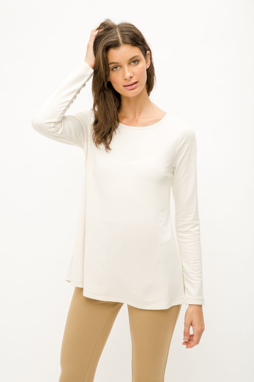 French Terry Scoop Neck Gored Tunic