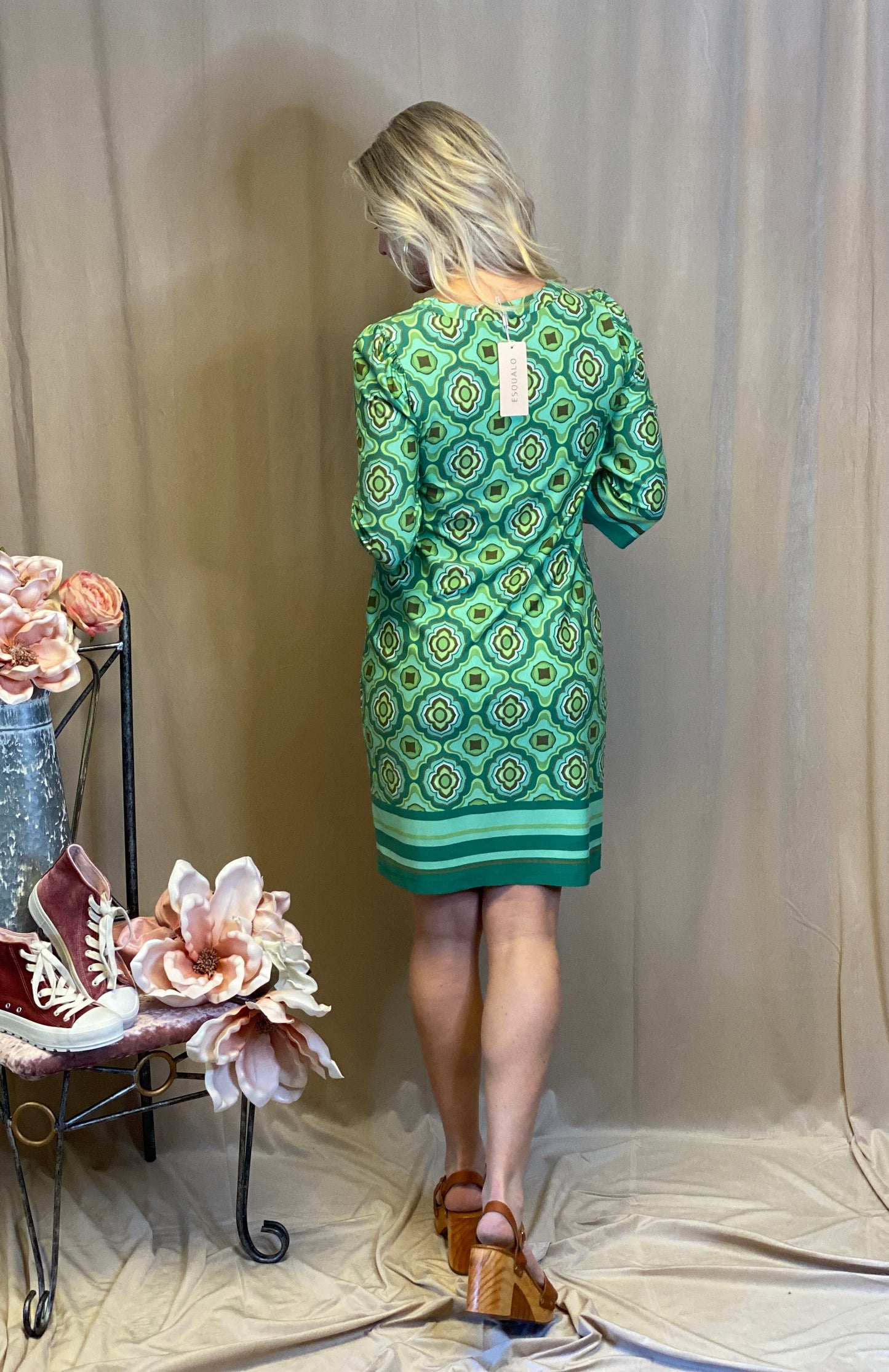 Embellished Geometric Mini Dress