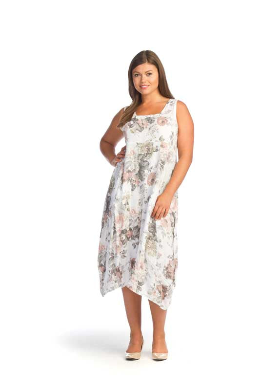 Floral Linen Panelled Dress