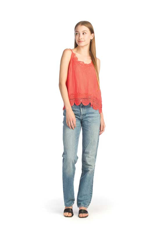 Embroidered Lace Cami Top