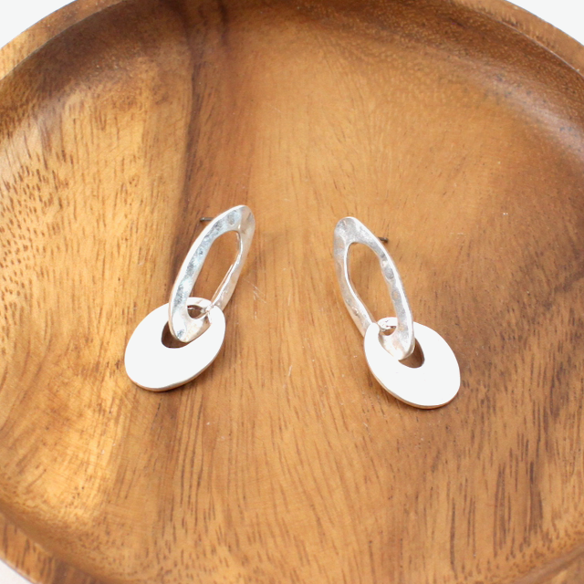 Hammered Double Ring Earrings